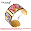 VAROLE Top Quality 100% Copper Opening Color Enamel Bangle Love Bracelets & Bangles Pulseiras Women Fashion Jewelry pulsera