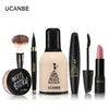 UCANBE Brand Makeup Sets Waterproof Liquid Foundation Lipstick Setting Powder Black Eyeliner Mascara Oil Control With Brush Kit
