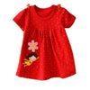 Cute Cartoon Flower Dot Printed Cotton Baby Girl Dress 2017 Summer Princess Dresses Vestidos Infantil Robe Newborn Bebe Clothing