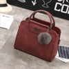 Winter Fashion PU leather Tote Handbag Women Scrub lady Small Retro Bag Shoulder Bag Small Lock Bucket Bag  female handbag