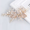 Elegant Handmade Golden Austrian Crystals Rhinestones Flower Leaf Wedding Hair Clip Barrettes Bridal Headpiece Hair accessories
