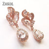 ZAKOL Fashion Marquise Cluster Cubic Zirconia Drop Earrings Exquisite Water Drop Crystal Wedding Jewelry for Women FSEP1001