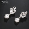 ZAKOL Fashion Marquise Cluster Cubic Zirconia Drop Earrings Exquisite Water Drop Crystal Wedding Jewelry for Women FSEP1001