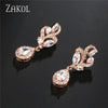 ZAKOL Fashion Marquise Cluster Cubic Zirconia Drop Earrings Exquisite Water Drop Crystal Wedding Jewelry for Women FSEP1001