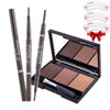 Portable eyebrow enhancer set [eyebrow powder Palette+waterproof eyebrow pencil ] makeup for eyes brow and paint brush