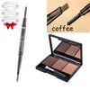 Portable eyebrow enhancer set [eyebrow powder Palette+waterproof eyebrow pencil ] makeup for eyes brow and paint brush