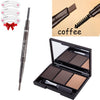 Portable eyebrow enhancer set [eyebrow powder Palette+waterproof eyebrow pencil ] makeup for eyes brow and paint brush