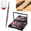 Portable eyebrow enhancer set [eyebrow powder Palette+waterproof eyebrow pencil ] makeup for eyes brow and paint brush