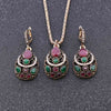 3 Pcs/Set Fahion New Women Jewelry Set Resin Pendant Necklace Crystal Rhinestones Earrings Wedding Jewelry Accessories