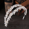 TUANMING White Pearl Crystal Bridal Hairbands Tiaras Wedding Crown Crystal For Bride Hair Jewelry wedding Accessories Hair Wear