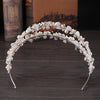 TUANMING White Pearl Crystal Bridal Hairbands Tiaras Wedding Crown Crystal For Bride Hair Jewelry wedding Accessories Hair Wear