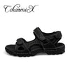 CcharmiX Big Size 48 Mens Sandals Genuine Leather Summer Beach Dress Mens Fashion Sandals Outdoor Men Shoes Black Light Sandals