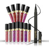HUAMIANLI Matte Cosmetics Sets 12 Color Matte Liquid Lipstick Lip Gloss Waterproof Easy Wear Natural Black Eye Liner Pen Makeup