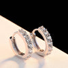 LNRRABC Hot Trendy Charming Women Round Loop Earrings Crystal Cooper Women Lady Girl Paved Big Hoop Earrings Popular Jewery