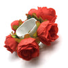 Fashion Women Rose Flower Elastic Hair Band Solid Color Ponytail Hair Circle Wedding Headwer For Women