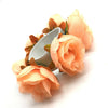 Fashion Women Rose Flower Elastic Hair Band Solid Color Ponytail Hair Circle Wedding Headwer For Women