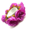 Fashion Women Rose Flower Elastic Hair Band Solid Color Ponytail Hair Circle Wedding Headwer For Women