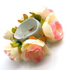 Fashion Women Rose Flower Elastic Hair Band Solid Color Ponytail Hair Circle Wedding Headwer For Women