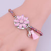 Sehuoran Bracelets & Bangles For Woman Zinc Alloy Part Crystal Beads Crystal Stone Tassel Bohemian Adjustment Crystal Bracelets