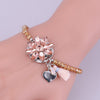 Sehuoran Bracelets & Bangles For Woman Zinc Alloy Part Crystal Beads Crystal Stone Tassel Bohemian Adjustment Crystal Bracelets