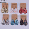 Rainbery Teardrop PU Leather Earrings Sequins Looking Various Looking Various MultiColors Bohemia Water Drop Earring JE0656