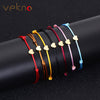 VEKNO Minimal Gold Lovely Heart Bracelet Handmade Jewelry Multicolor Rope Adjustable String Lucky Bracelet For Women Children