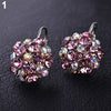 Good Women's Colorful Zircon Silver Tone Eardrop Leverback Earrings Wedding Party Jewelry  4ZL1