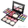 Blusher Lip Gloss Shimmer Eyeshadow Palette Makeup Kit Brush Mirror Cosmetic Set
