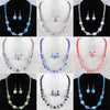 Free Shipping Blue Green Black Grey Red Purple Clear Crystal Lampwork Glass Round Beads Necklace Earrings Jewelry Set TBM313