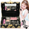 Princess Makeup Palette Set Kids Cosmetic Glitter Pretend Play Kit Eyeshadow Lip Gloss Blush With Light & Mirror Maquiagem