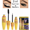 2 in 1 Black Mascara+Eyeliner Liquid Professional Makeup Eye Liner Lash Leopard Set Waterproof Colossal Curling Volume Cosmetic