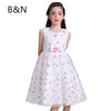 B&N Floral Print Princess Dress Formal Girl Dress For Party And Wedding Sweet girls clothing Bridesmaid Children Dresses