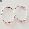 1 Pair Simple Shiny Smooth Small Wave Big Wave Hoop Snap Closure Circle Earrings