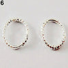 1 Pair Simple Shiny Smooth Small Wave Big Wave Hoop Snap Closure Circle Earrings
