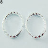 1 Pair Simple Shiny Smooth Small Wave Big Wave Hoop Snap Closure Circle Earrings