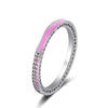 3 Color Silver Charms Drops oil Red Blue Green Crystal Heart Pattern Diy Round Rings Fit Women Wedding Pandora Ring Jewelry