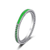 3 Color Silver Charms Drops oil Red Blue Green Crystal Heart Pattern Diy Round Rings Fit Women Wedding Pandora Ring Jewelry