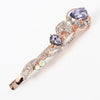 1 PC hair clip women flower rhinestones blue pink purple girls hot brand hairclip K9 crystal stones golden alloy head jewelry